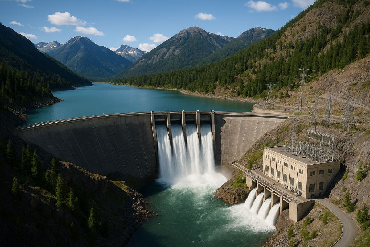 Rocky Mountains Hydroelectric Dam